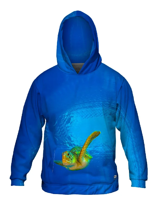 Hoodie-Durable-Green Turtle Underwater