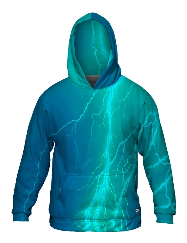 Hoodie-Outdoor-Lightning Storm Blue Turqouise