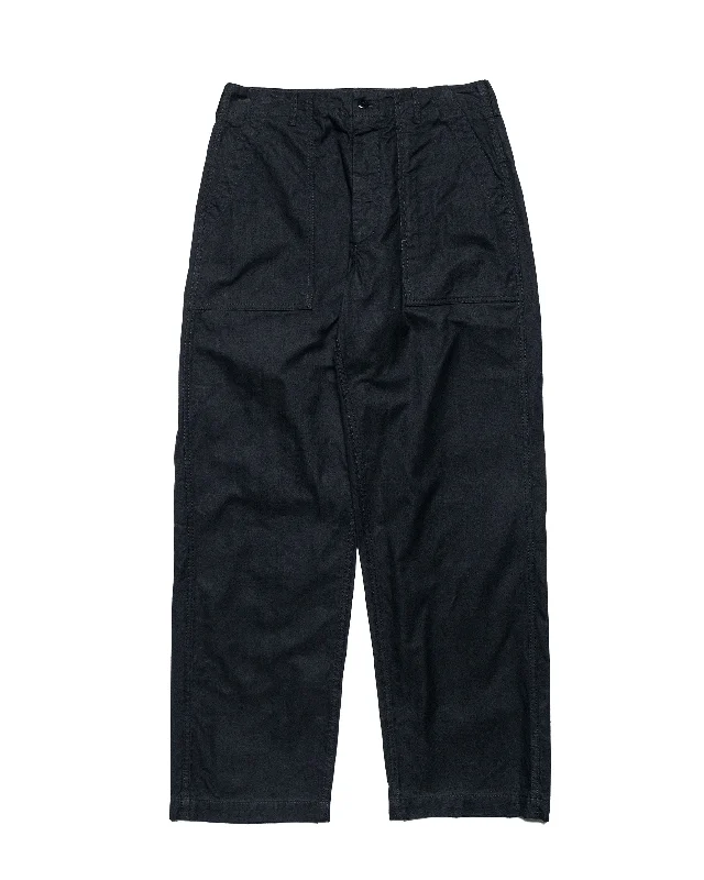 Pants-Full-Length-Engineered Garments Fatigue Pant Black Cotton Brushed Herringbone