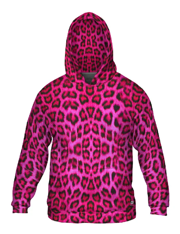 Hoodie-Gothic-Neon Pink Leopard Animal Skin