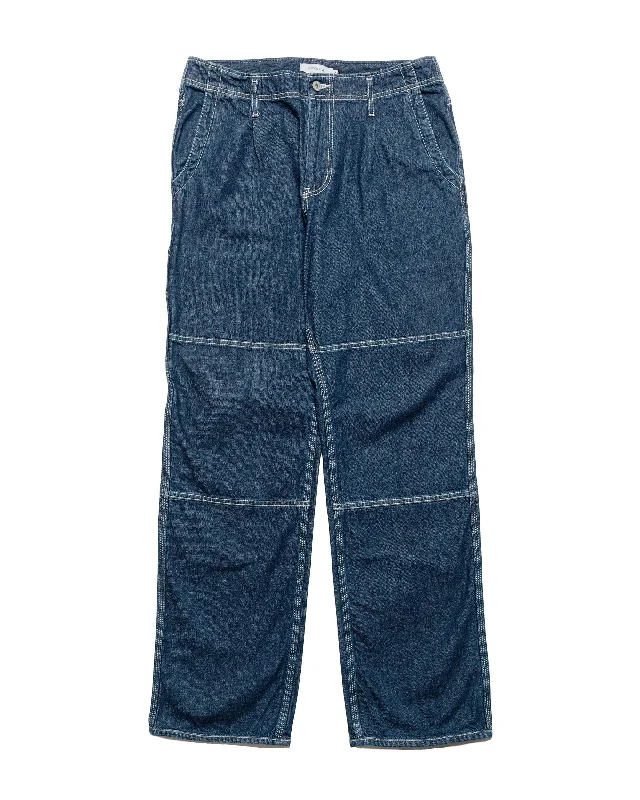 Pants-Flared-nonnative Worker Trousers Cotton 10oz Denim RW Indigo