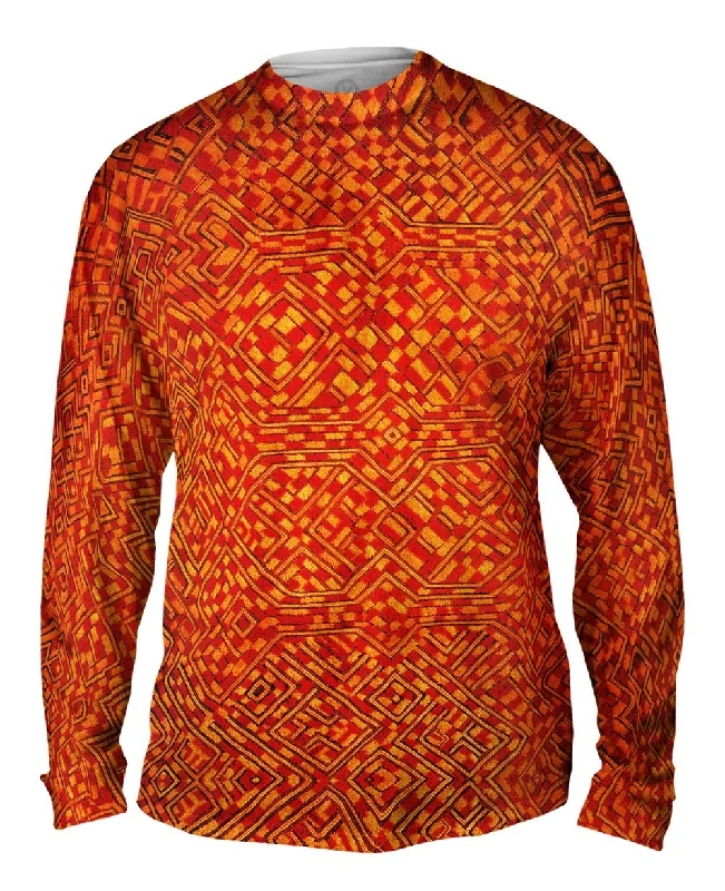 Long-Sleeve-Camping-African Tribal Kuba Cloth Pattern