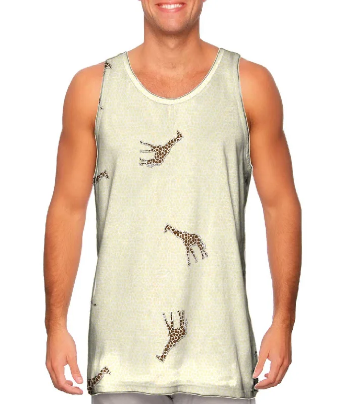 Tank-Top-Green-Acrobatic Giraffe Pattern