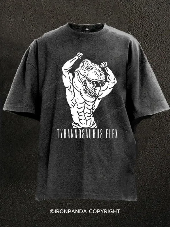 T-Shirt-Moisture-Wicking-Tyrannosaurus Flex Washed Gym Shirt