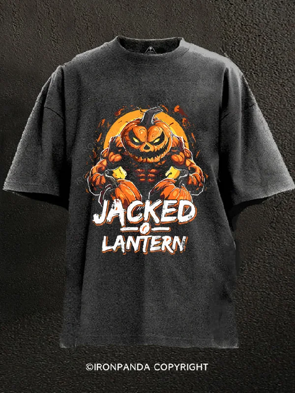 T-Shirt-Striped-JACKED O LANTERN Washed Gym Shirt