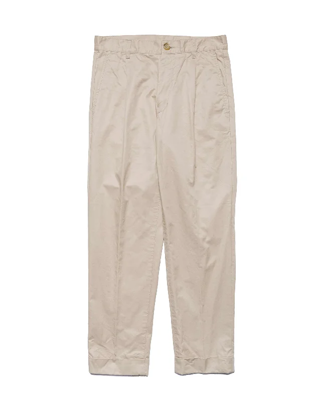 Pants-High-Waisted-Beams Plus 1Pleat 80/3 Twill Beige