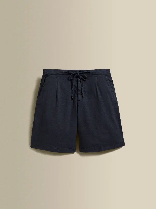 Shorts-Punk-Linen Jersey Pleated Shorts