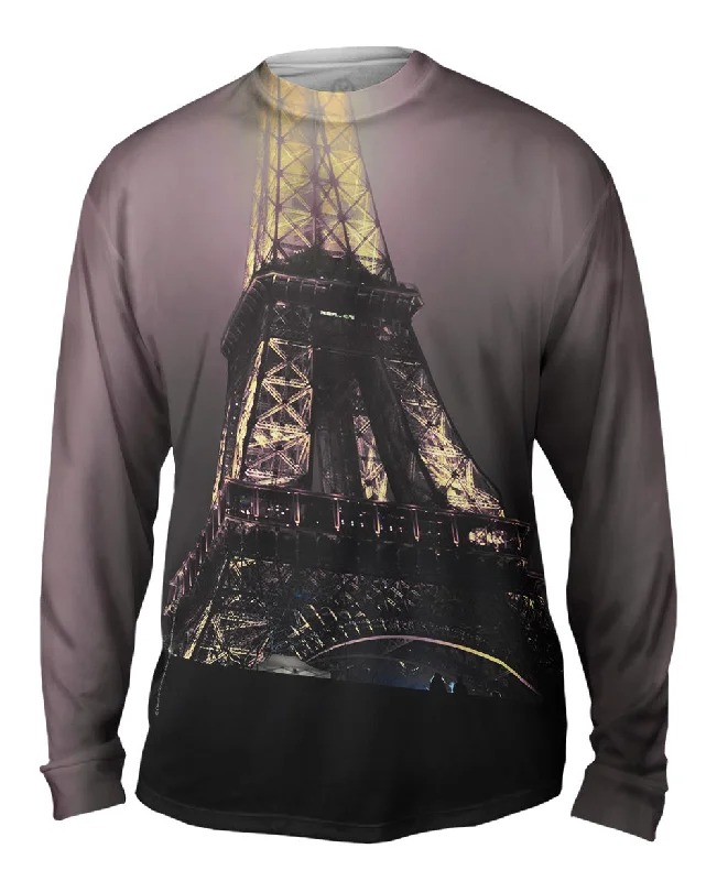 Long-Sleeve-Pink-Eiffel Tower At Night