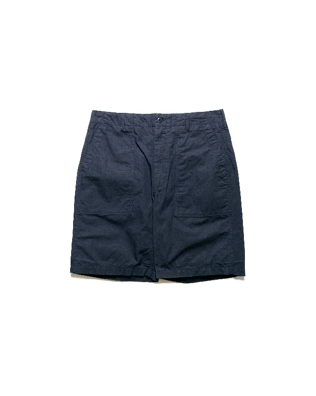 Shorts-Printed-Engineered Garments Fatigue Short Dark Navy Cotton Ripstop