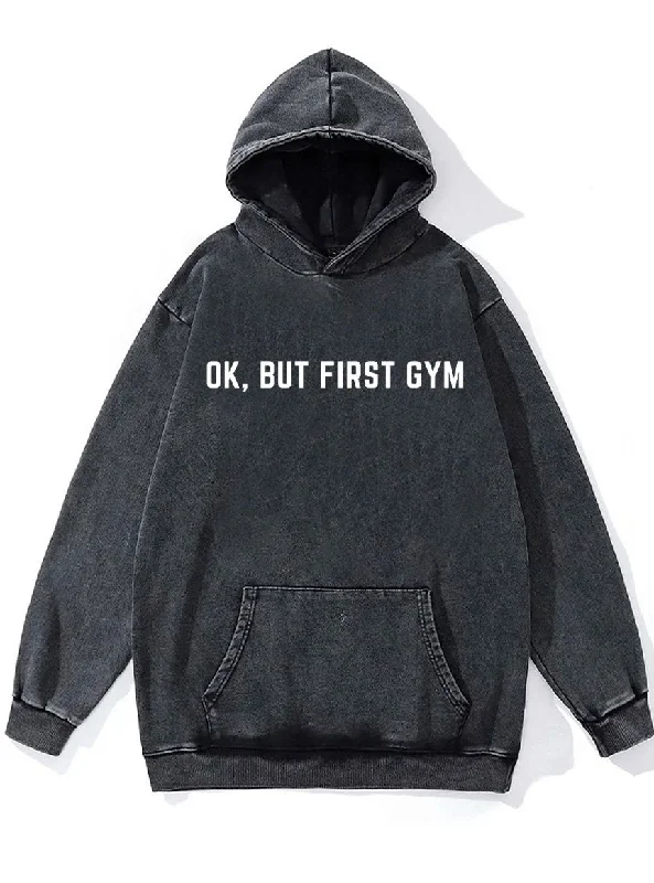 Hoodie-Orange-ok but first gym Washed Gym Hoodie