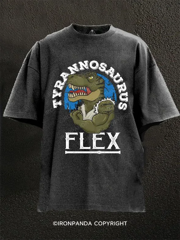 T-Shirt-Designer-Tyrannosaurus flex Washed Gym Shirt