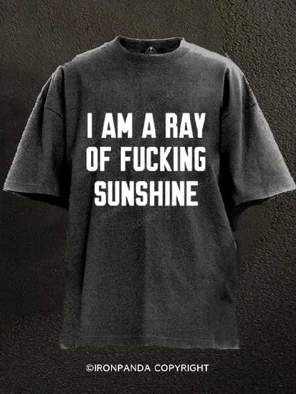 T-Shirt-Running-I Am A Ray Of Fxxking Sunshine Washed Gym Shirt