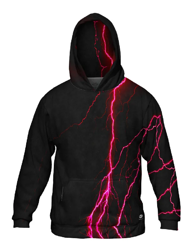 Hoodie-Boho-Lightning Storm Pink Black