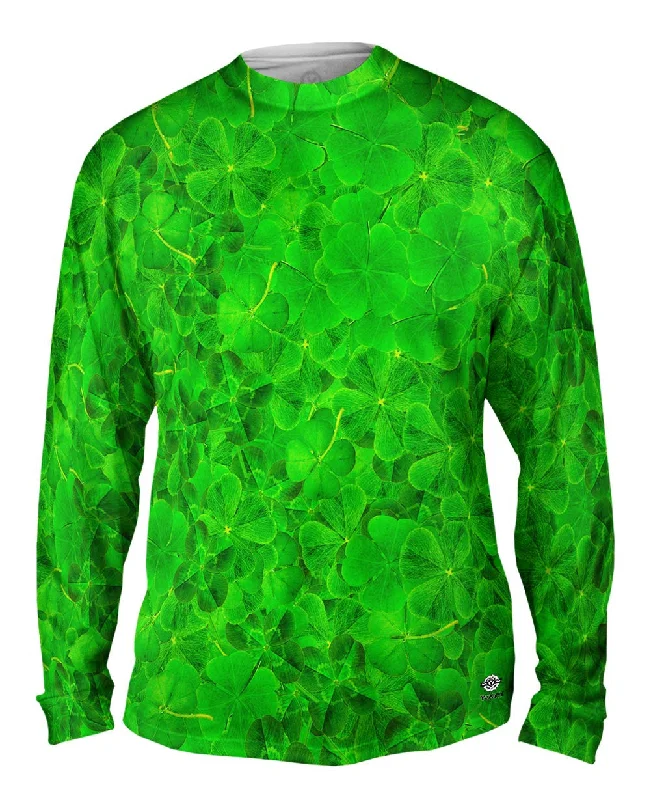 Long-Sleeve-Lightweight-Luck Of The Irish Four Leaf Clover