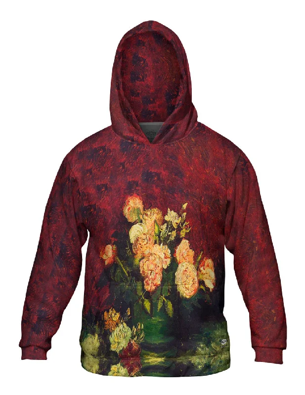 Hoodie-Casual-Van Gogh -"Bowl with Roses" (1886)