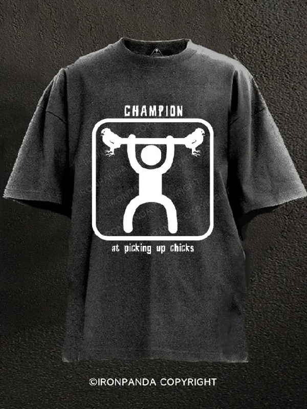 T-Shirt-Designer-Champion at picking up chicks Washed Gym Shirt