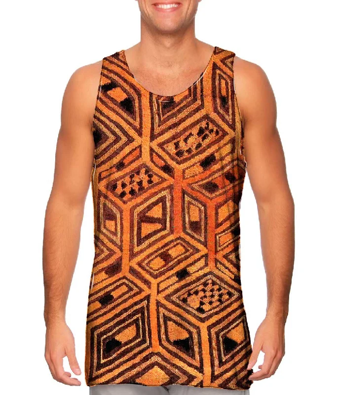 Tank-Top-Muscle-Fit-African Tribal Kuba Cloth