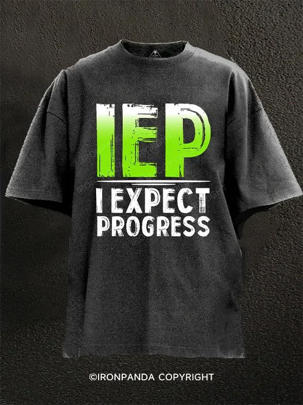 T-Shirt-Beige-IEP I Expect Progress Washed Gym Shirt