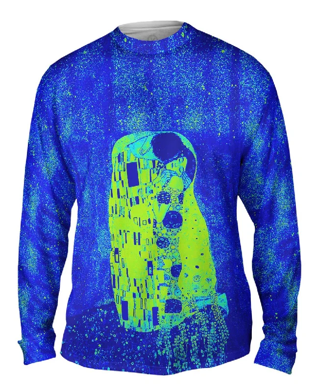 Long-Sleeve-Turtleneck-Pop Art  Pop Art Klimt - "The Kiss Blue And Green" (1907)