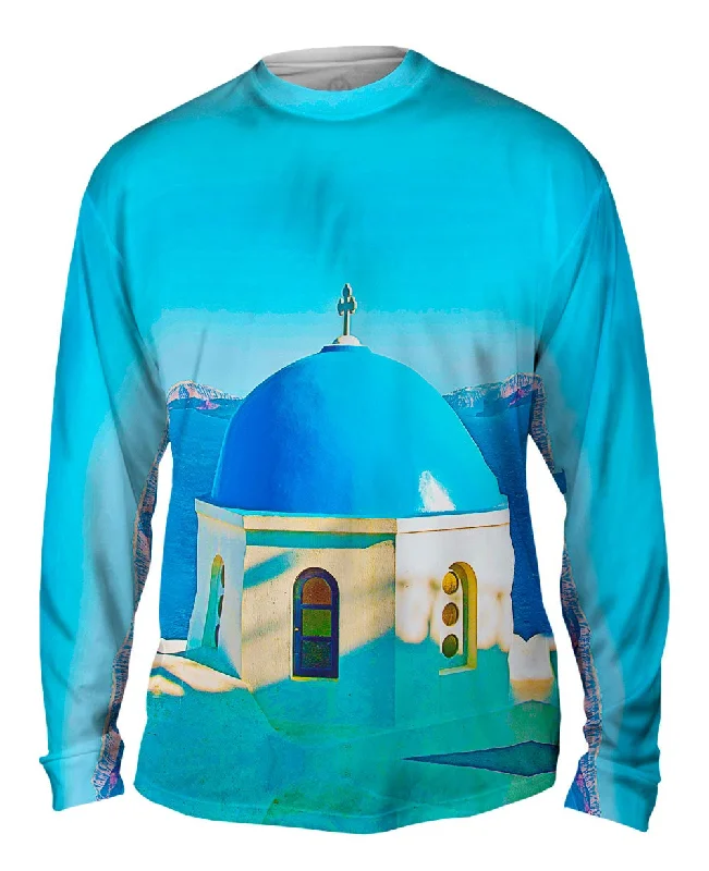 Long-Sleeve-Sweatproof-Blue Dome Santorini - Oia