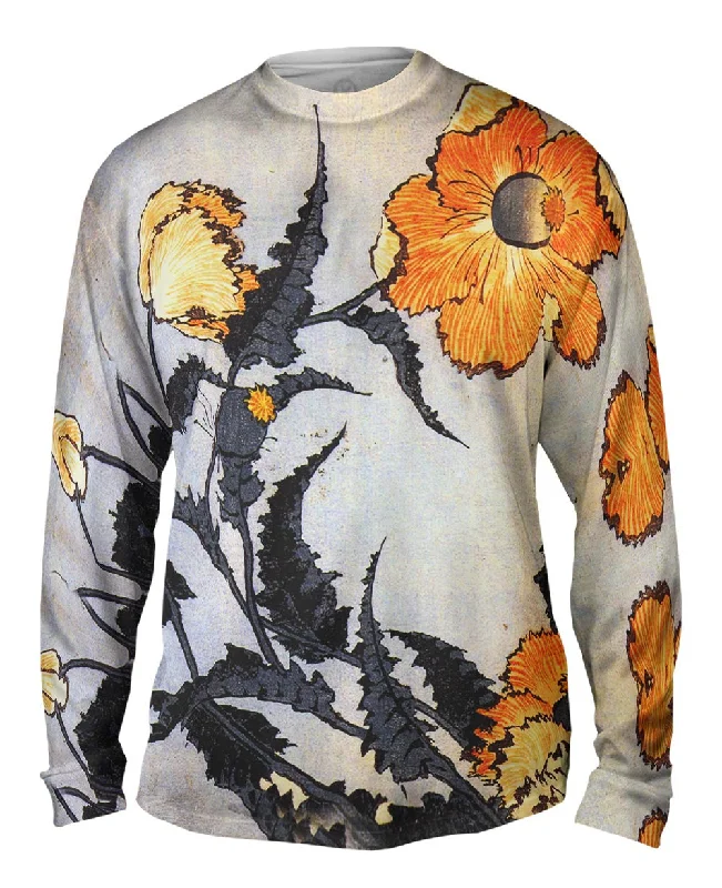 Long-Sleeve-Hiking-Katsushika Hokusai - "Poppy"