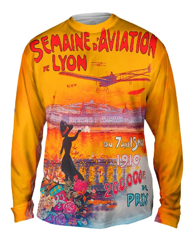 Long-Sleeve-Printed-Semaine d Aviation de Lyon France