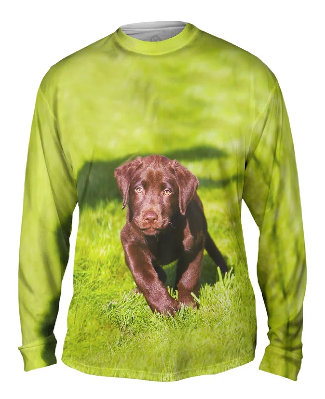 Long-Sleeve-Retro-Speedy Chocolate Lab