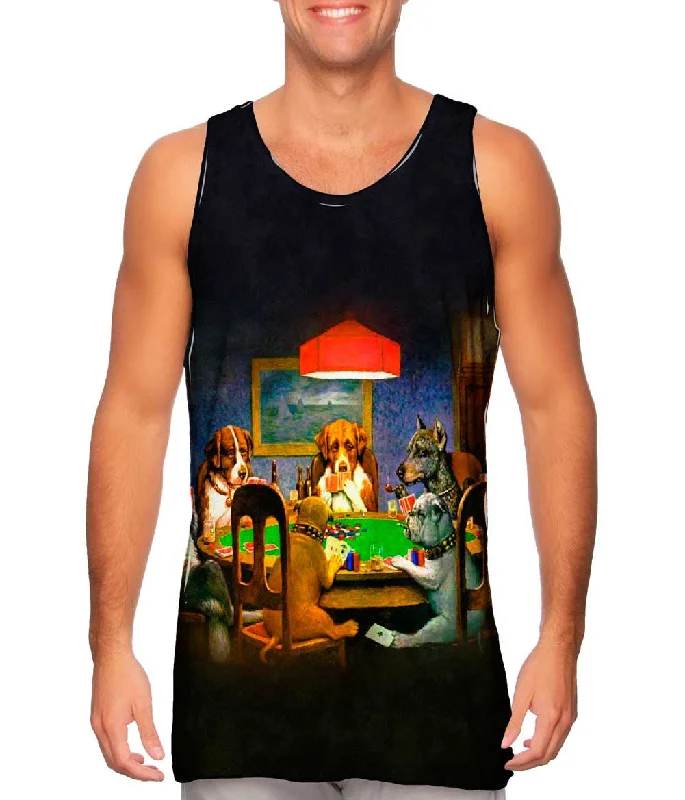 Tank-Top-Button-Up-C. M. Coolidge - "Dogs Playing Poker" (1903)