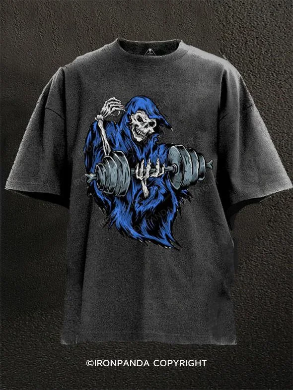 T-Shirt-Striped-Gym reaper Washed Gym Shirt