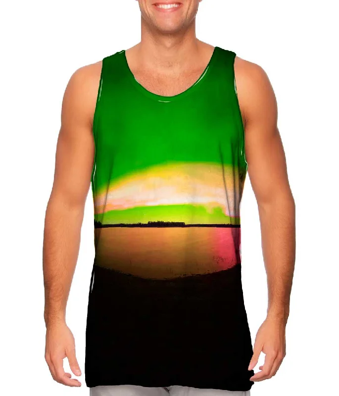 Tank-Top-Unisex-Aurora Borealis Sky Green