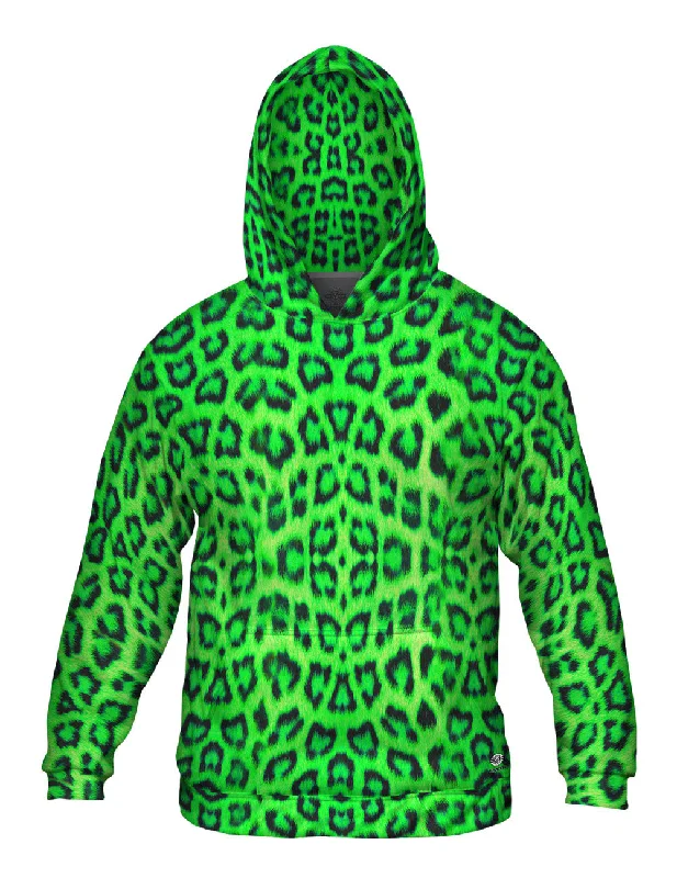 Hoodie-Heavyweight-Neon Green Leopard Animal Skin