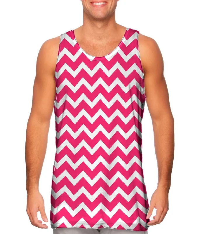 Tank-Top-Muscle-Fit-Chevron Thick Pink