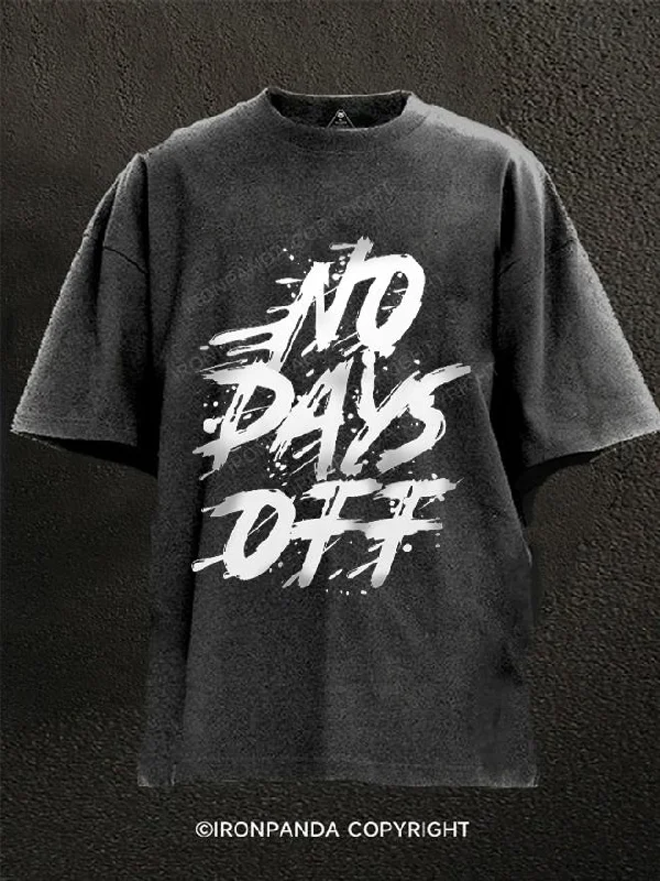 T-Shirt-Running-No Days Off Washed Gym Shirt