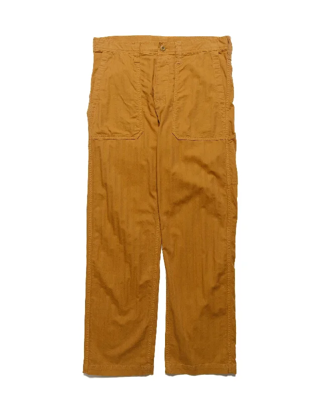 Pants-Pink-ts(s) Fatigue Pants Garment Dye Cotton/Rayon Herringbone Stretch Cloth Ocher