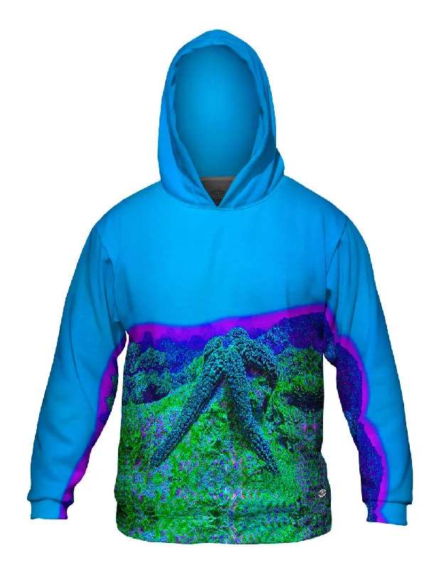 Hoodie-Warm-Neon Starfish Glow Underwater