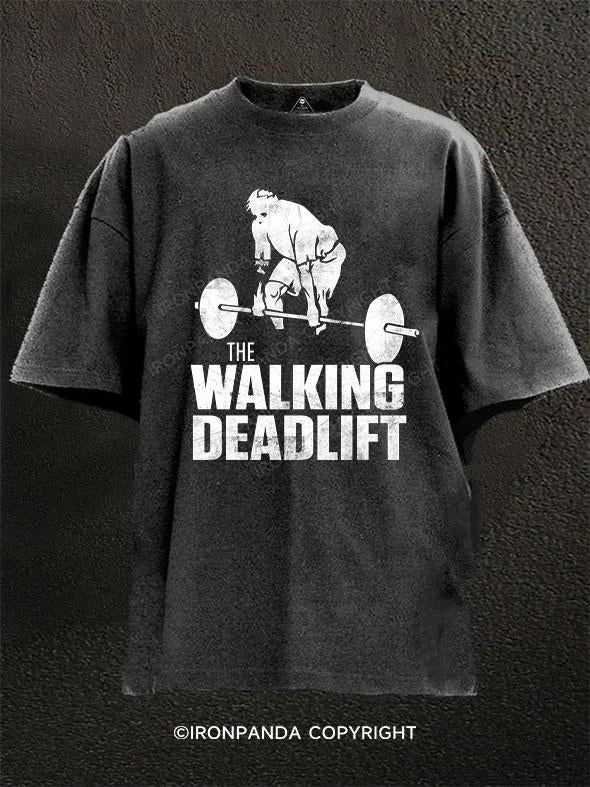 T-Shirt-Solid-Color-The Walking Deadlift Washed Gym Shirt