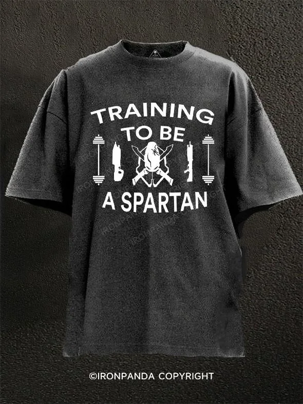 T-Shirt-Rugged-Training to be a Spartan Washed Gym Shirt