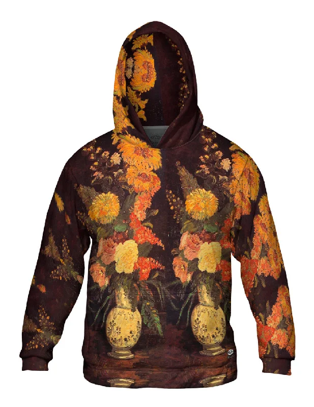 Hoodie-Printed-Van Gogh -"Vase with Asters" (1886)