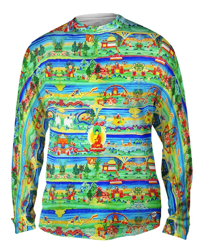 Long-Sleeve-Stretch-"Bhutanese Painted Thanka of the Jataka Tales"