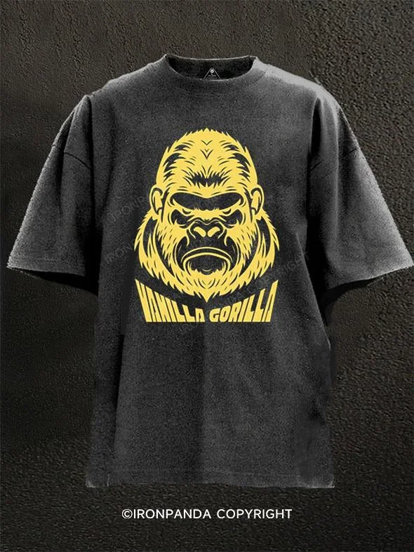 T-Shirt-Khaki-Vanilla Gorilla Washed Gym Shirt