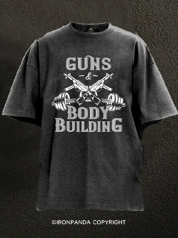 T-Shirt-Oversized-Guns Body Building Washed Gym Shirt