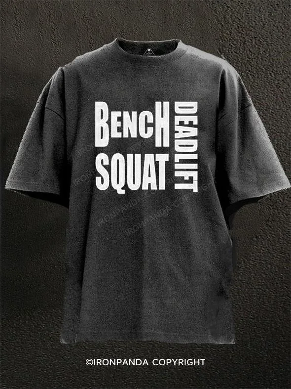 T-Shirt-Premium-BENCH DEADLIFT SQUAT Washed Gym Shirt