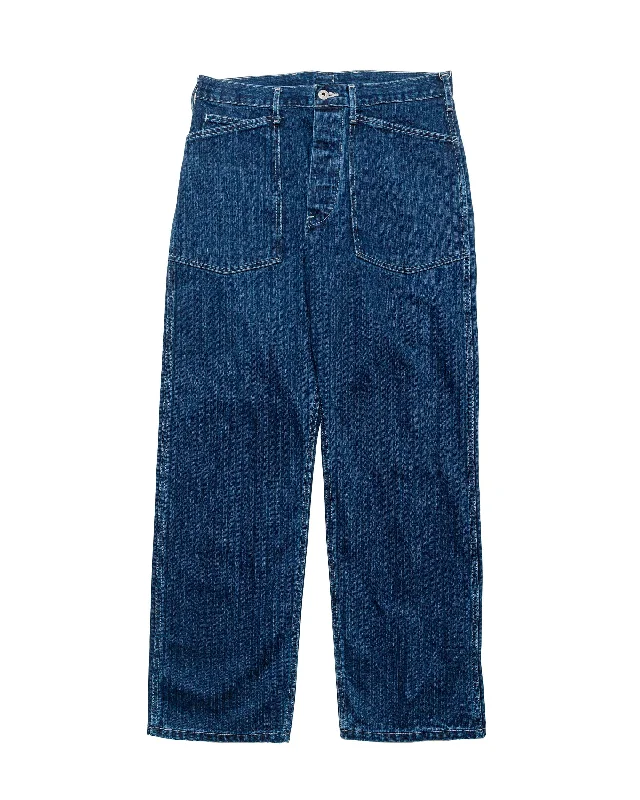 Pants-Durable-Post O'Alls ARMY Pants Herringbone Denim Double Indigo