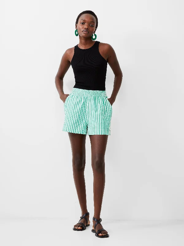 Shorts-Drawstring-Stripe Shirting Shorts