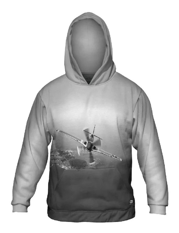 Hoodie-Techwear-P 51 Mustang Plane Black White