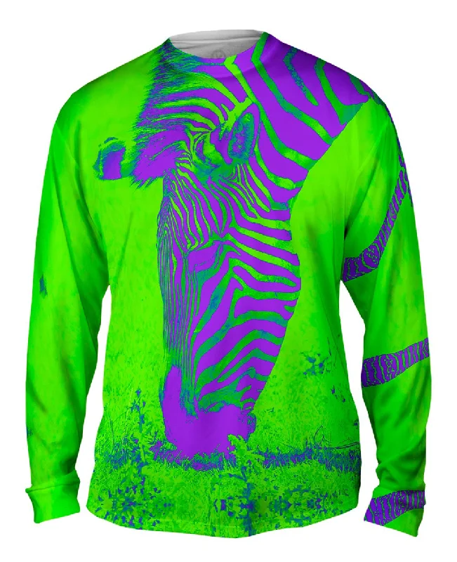 Long-Sleeve-Breathable-Neon Purple Green Zebra