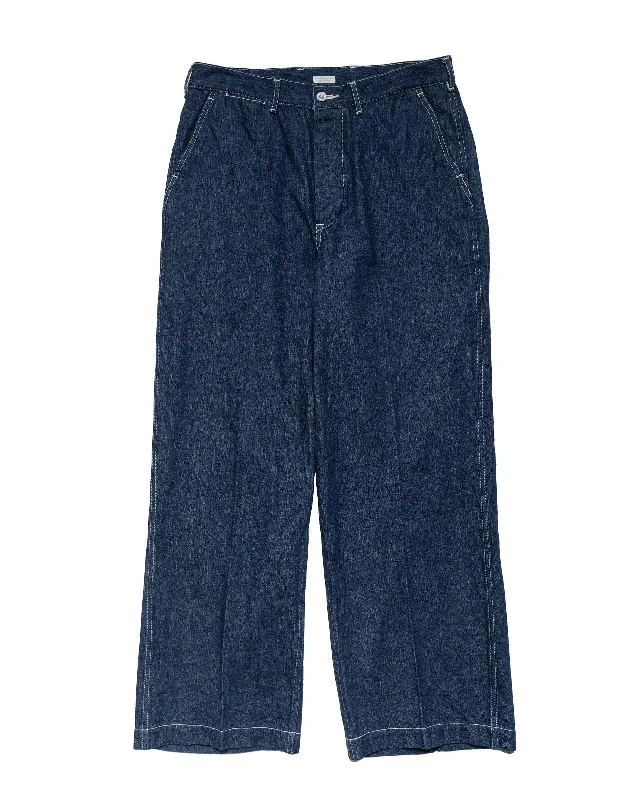 Pants-Fleece-Phigvel Mil Denim Trousers Indigo