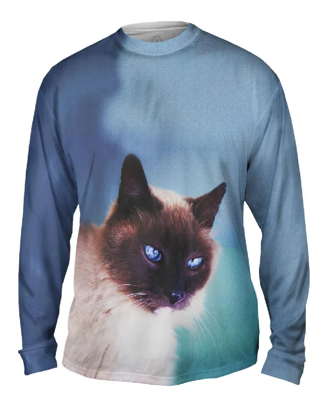 Long-Sleeve-Gothic-Watchful Eyes Siamese Cat