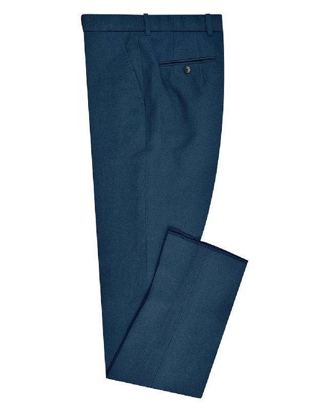 Pants-Minimalist-Linen Cotton Canvas: Steel Blue Dress Pant