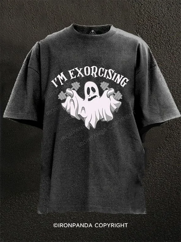 T-Shirt-Checked-I'M EXORCISING Washed Gym Shirt